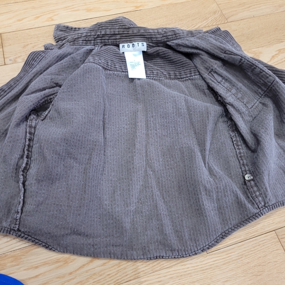 Vtg ROOTS corduroy button-up shacket toddler shirt - Picture 3 of 9